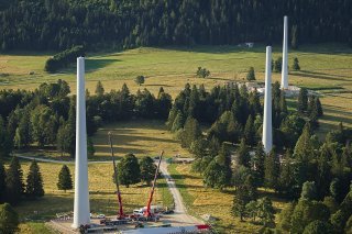Le parc éolien de Ste-Croix, le premier sur sol vaudois, devrait être opérationnel en novembre.